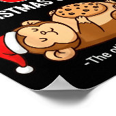 My Body Is 98% Christmas Cookies Funny Monkey Paja Poster (Hoek)