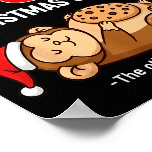 My Body Is 98% Christmas Cookies Funny Monkey Paja Poster (Hoek)