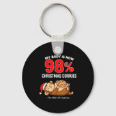 My Body Is 98% Christmas Cookies Funny Monkey Paja Sleutelhanger (Voorkant)
