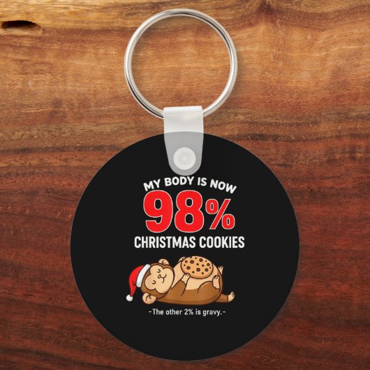 My Body Is 98% Christmas Cookies Funny Monkey Paja Sleutelhanger (Voorkant)