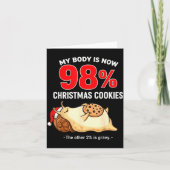 My Body Is 98% Christmas Cookies Funny Snail Pajam Kaart (Voorkant)