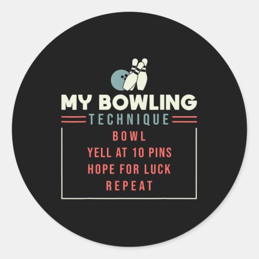My Bowling Technique - Bowling Ronde Sticker (Voorkant)