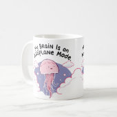 My Brain Airplane Mode Funny Jellyfish Brain Fog Koffiemok (Voorkant links)