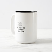 My Brain Has Too Many Tabs Open Funny Sarcastic Co Tweekleurige Koffiemok (Voorkant links)