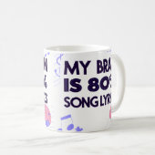 "My Brain Is 80% Song Lyrics" Graphic Koffiemok (Voorkant rechts)
