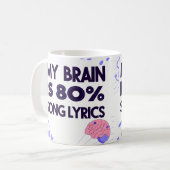 "My Brain Is 80% Song Lyrics" Graphic Koffiemok (Voorkant links)