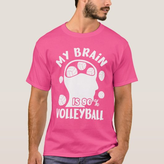 My Brain Is 80 Volleyball Gift girl T-shirt (Voorkant)
