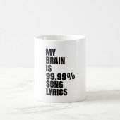 My Brain Is Song Lyrics Coffee Mug  (Centre)
