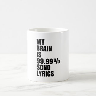 My Brain Is Song Lyrics Coffee Mug  Koffiemok