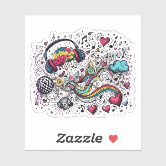 MY Brain on Music -Feel the Beat  Sticker (Vel)