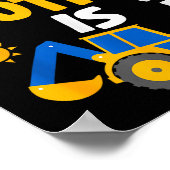 My Brother Is 3 3rd Birthday Boy Digger Constructi Poster (Hoek)