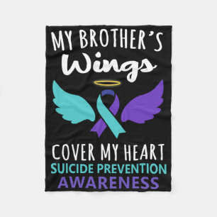 My Brother's Wings Hoesje Heart Suicide Awareness Fleece Deken