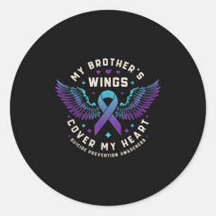 My Brothers Wings Hoesje My Heart Suicide Preventi Ronde Sticker
