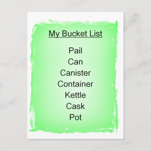 My Bucket List Briefkaart (Voorkant)
