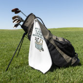 My Caddy Is Just a Cooler with Wheels – Funny Golf Golfhanddoek (Groen)