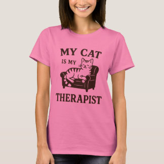 My Cat Is My Therapist beroemd gemaakt door Funny  T-shirt