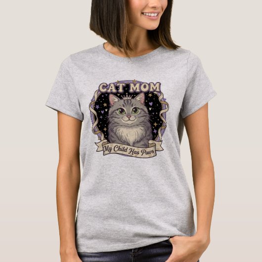 My Child Has Paws Cat Mom Tee T-shirt (Voorkant)