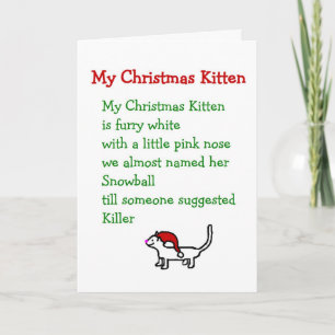 My Christmas Kitten - Een grappig kerstgedicht Feestdagen Kaart