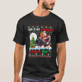 My Christmas Pajama Santa Reindeer Bernedoodle Swe T-shirt (Voorkant)