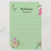My Christmas Shopping List Briefpapier (Voorkant / Achterkant)