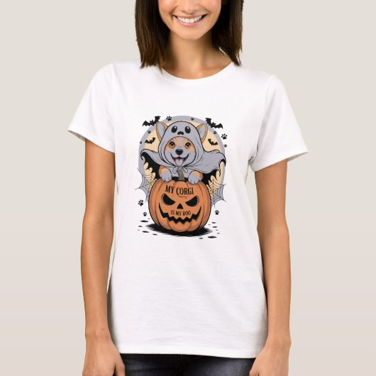 My Corgi is My Boo Halloween T-shirt (Voorkant)