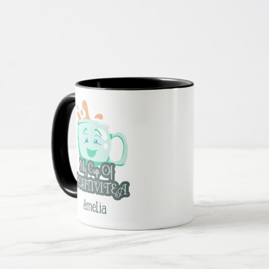 My Cup of Positivitea drôle mignon Turquoise Mug v (Devant gauche)