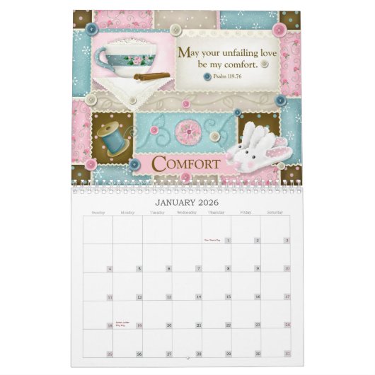 "My Cup Runneth Over" 2026 Scripture Calendar Kalender (Jan 2026)