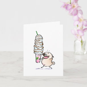 My Cup Runneth Over pug bedankkaart Kaart