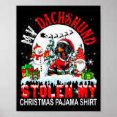 My Dachshund Stolen My Christmas Pajama Shirt Sant Poster (Voorkant)