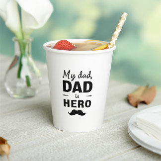 My Dad Is Hero - Bold Vaderdag Typography Papieren Bekers