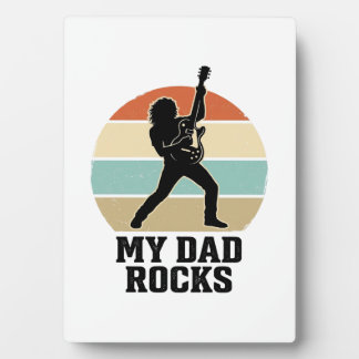 My Dad Rocks Vintage Guitar Sunset Shirt Design_1 Fotoplaat