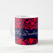 "My Darling Valentine" coeur mug rose rouge (Devant gauche)