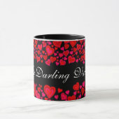 My Darling Valentine coeur rouge rose noir mug (Centre)