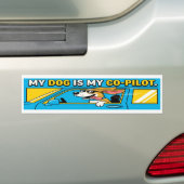 My Dog Is My Co-Pilot Funny Bumper Sticker (En voiture)