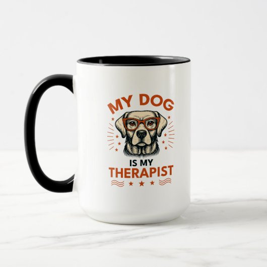 My dog is my therapist mok (Links)