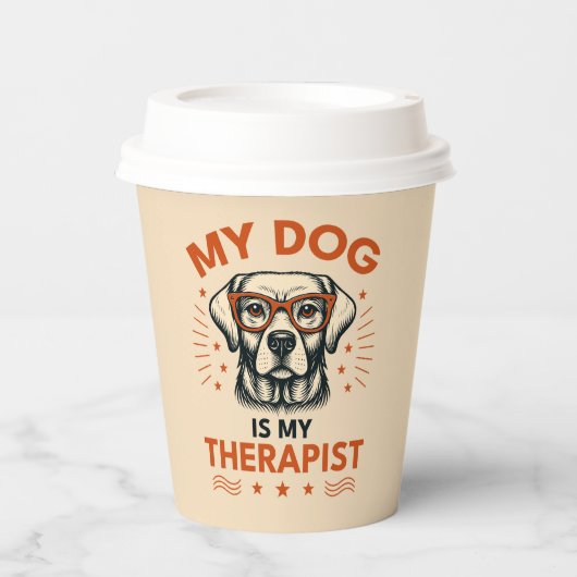 My dog is my therapist papieren bekers (Voorkant)
