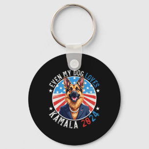 My Dog Loves Kamala 2024 Duitse Herder Lover Fun Sleutelhanger