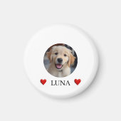 My Dog Personalized Photo & Name & Hearts Magnet Magneet (Voorkant)