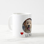 My Dog Personalized Photo & Name Mug with Hearts (Devant gauche)