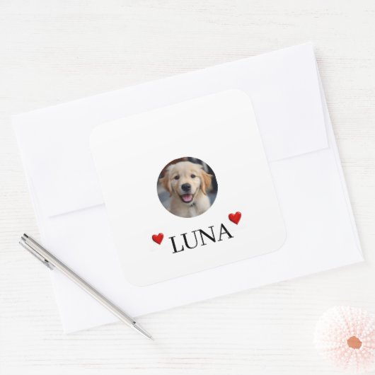 My Dog Personalized Photo & Name Stickers (Enveloppe)