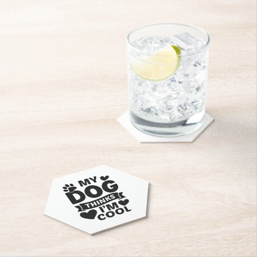My Dog Thinks I m Cool Kartonnen Onderzetters (Insitu)