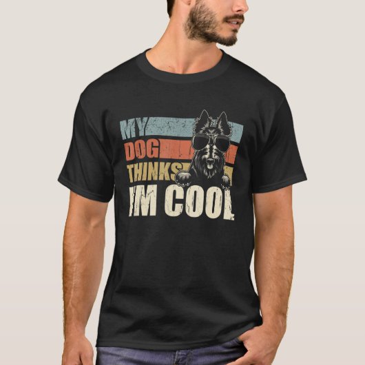 My Dog Thinks I'm Cool Scottish Terrier  Retro Dad T-shirt (Voorkant)