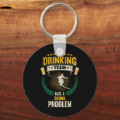 My Drinking Team Has A Skiing Problem Funny Skier  Sleutelhanger (Voorkant)