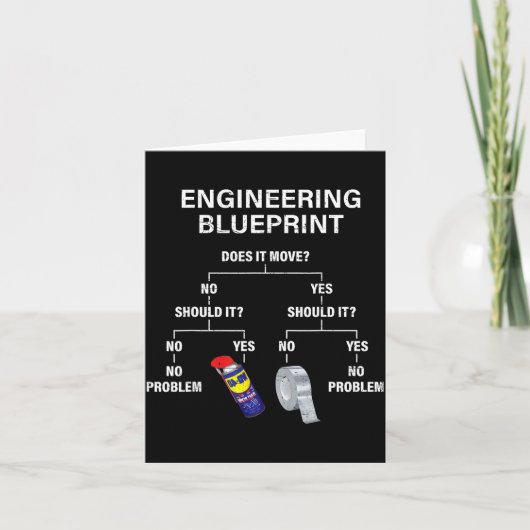 My Engineering Blueprint - Funny Engineer Kaart (Voorkant)