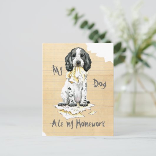 My English Cocker Spaniel Mangé Ma Carte Postale (Debout devant)