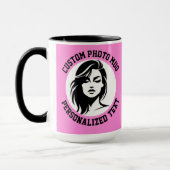 My Face on a CARNATION PINK Large Custom Combo Mug (Gauche)