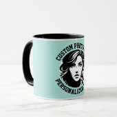 My Face on a Custom Combo Mug TURQUOISE GREEN (Devant gauche)