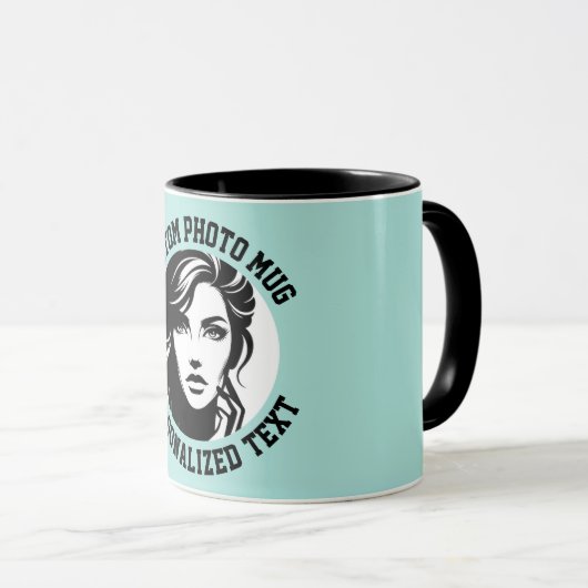My Face on a Custom Combo Mug TURQUOISE GREEN (Devant droit)