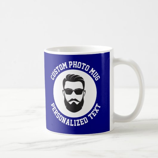 My Face on a Custom Mug NAVY BLUE (Droite)