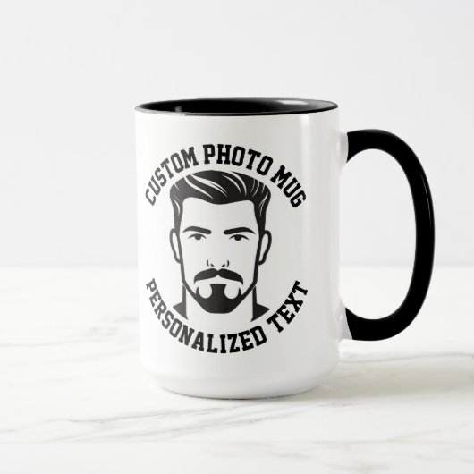 My Face on a Large Custom Combo Mug COLLEGE Text Mok (Rechts)